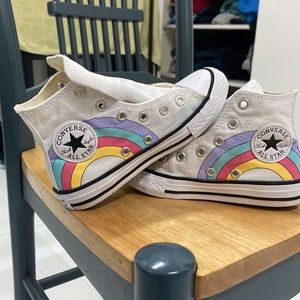 Junior Converse Unicorn Rainbow CTAS Hi Sneakers Style: 663994C Size US 12 CLEAN